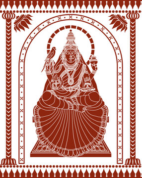 Sharada Devi | Kaavi Kale Style | Altar Background