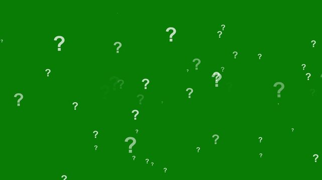 question mark on green background animation, science and education isolated design element