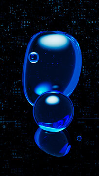 Futuristic glass sphere design with technology background