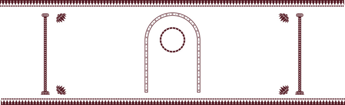 Kaavi Kale Style Ornaments for Greetings, Invitation
