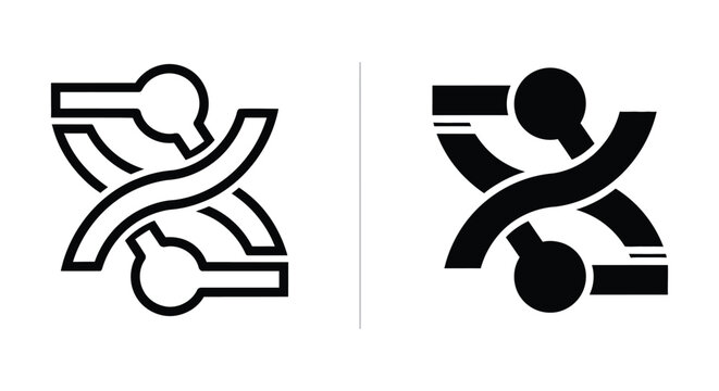 Abstract logo design featuring a stylized letter z or s shape with circular nodes and interconnected curved lines, modern tech and network concept icon