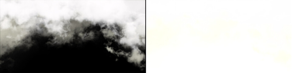 Fototapeta premium Soft white ethereal clouds overlay texture with transparent background for sky compositing and digital atmospheric design.