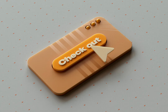3D Checkout Button Interface Mockup