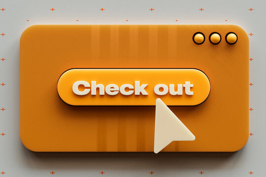 Modern 3D Checkout Interface Banner