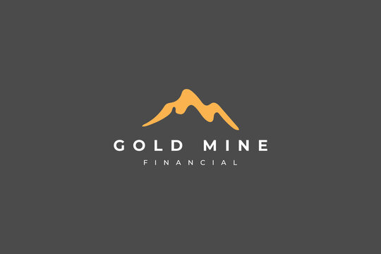 Gold Mine Mountain logo design vector inspiration.