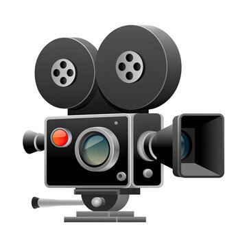 Vintage Film Camera with Reels and Lens
