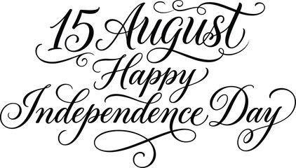 August 15th independence day calligraphy india national day greeting © ABU