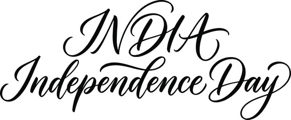 India independence day calligraphy elegant script typography design © ABU