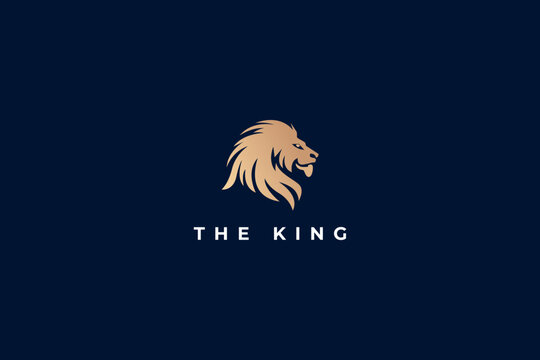 Lion Head Majestic luxury, King logo design vector inspiration.