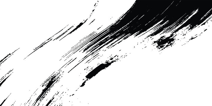 Abstract black diagonal grunge brush stroke texture background with dry paint effect vector illustration.
