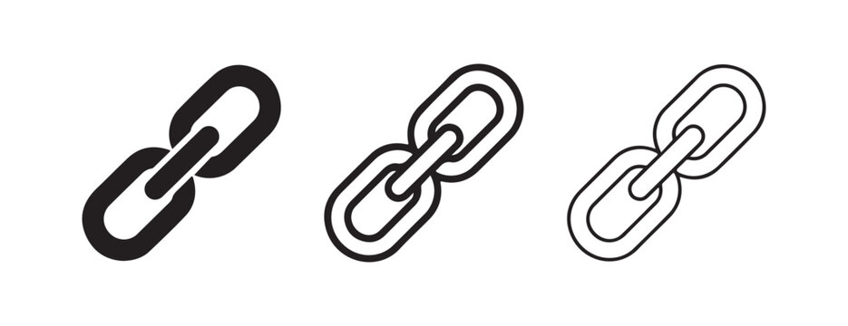 chain link icons in different line styles on white background