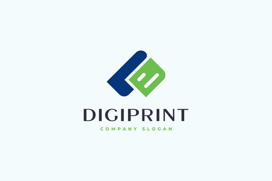 Initial letter PD DP digital printing, document logo design vector inspiration.