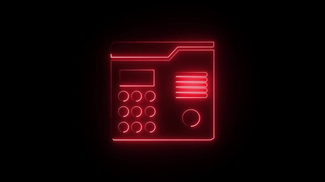 Futuristic Red Neon HUD Interface Screen Design with Numeric Keypad and Data Bars.4k