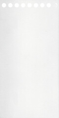 Fototapeta premium Blank white dotted paper texture with perforated top edge