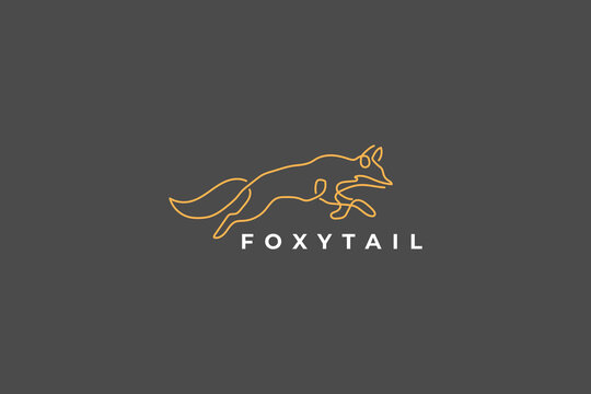 Fox line art logo design vector inspiration.