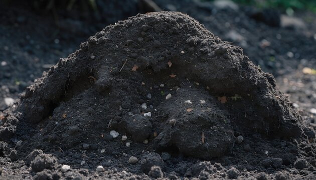 Large dark slug crawling on wet ground in nature