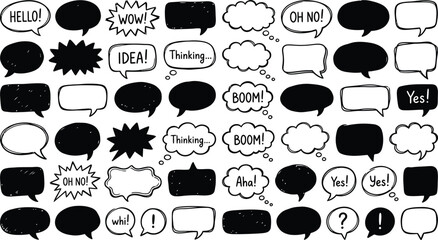 Black and white comic speech bubbles © NasimaAktar