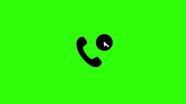 Minimalist Green Background Phone Call Communication Symbol Digital Interface Modern Flat Style Technology Concept Isolated Business Networking Customer Support App U I