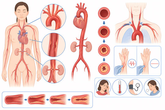 Takayasu arteritis large vessel vasculitis illustration