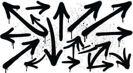 Black graffiti arrows on white background © NasimaAktar