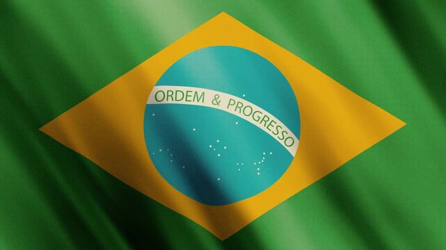 A Auriverde &mdash; Brazil's flag as a seamless 3D waving loop for Copa football and carnival events
