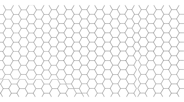 Gray honeycomb pattern on white background