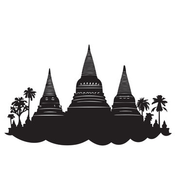 buddhist temple silhouette