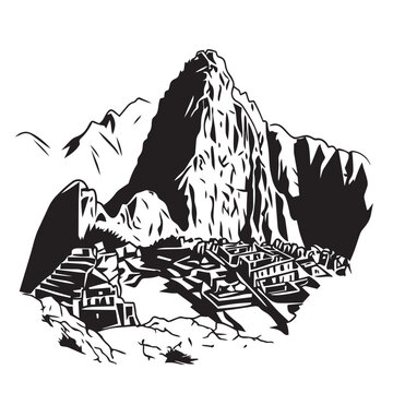 Machu Picchu old city vector illustration