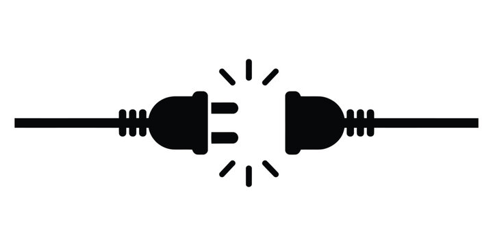 Electric socket with a plug. Connection and disconnection concept