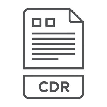 CDR File Format Icon Representing CorelDRAW Document Document Type Sign Symbol