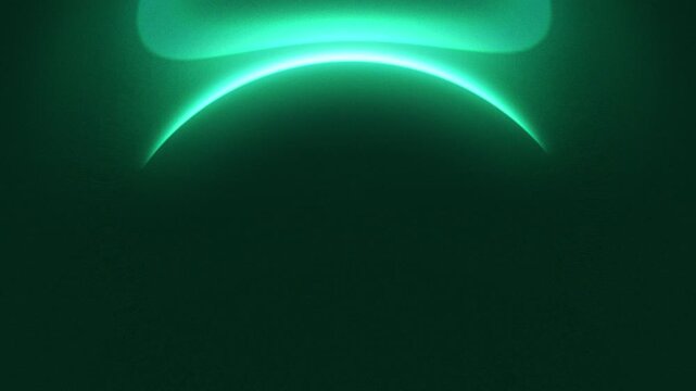 Green glowing distorted circle light leaks abstract background