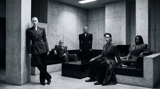 Corporate Team in Modern Minimalist Office Space