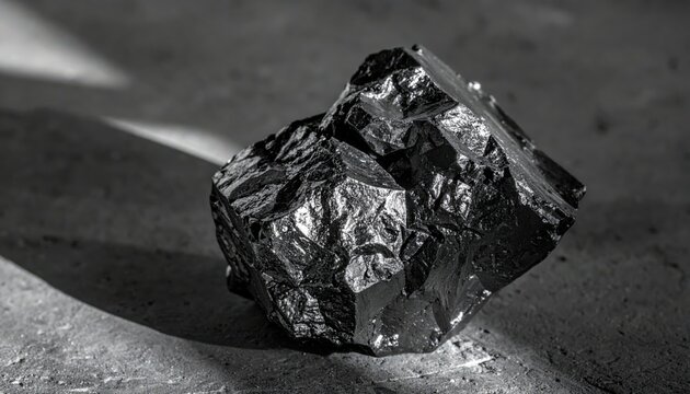 Massive chunk of unrefined dark titanium ore displaying rugged texture and metallic sheen