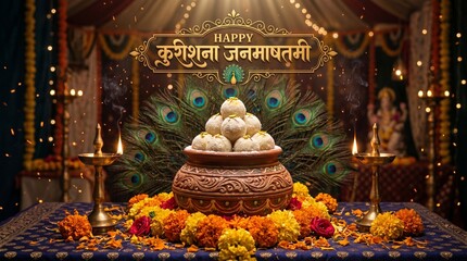 Obraz premium janmastami background