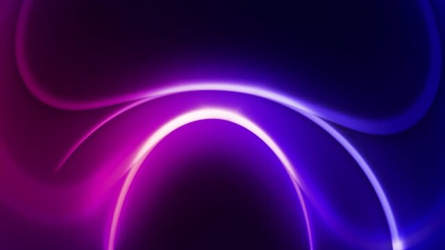 Glowing neon purple and blue arcs animating