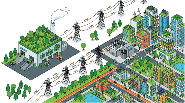 The 187.eps illustration shows a green cityscape with buildings and power lines.