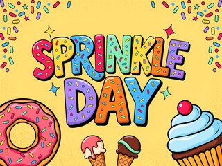 Fototapeta premium Colorful sprinkles donuts celebration for spam day