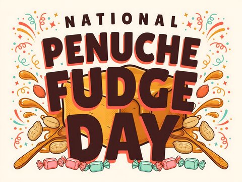 National penuche fudge day colorful celebration banner