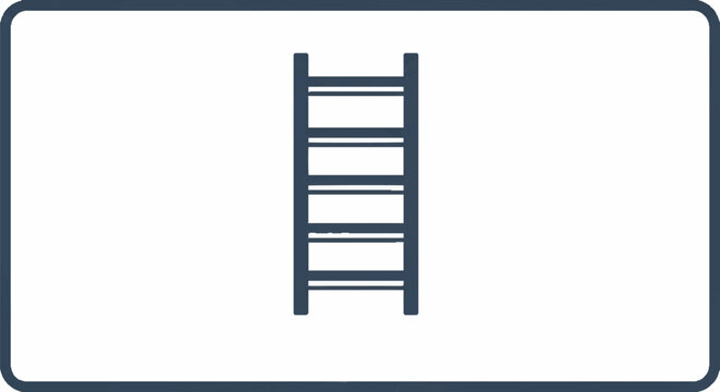 Simple Linear Ladder Icon for Home Improvement, Construction, and Success Progress Symbol