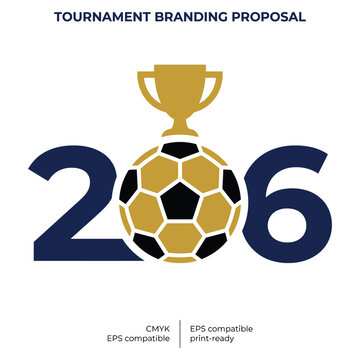 Tournament branding proposal: football championship trophy with number 206