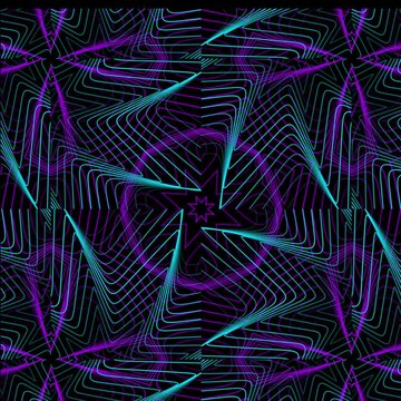 Neon Cyan Purple 3 D Geometric Tunnel Background 4K Loop