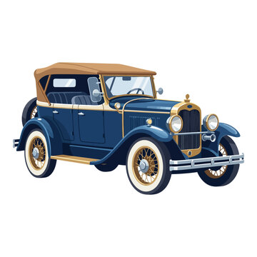 Classic Car Blue Convertible Vintage Automobile Vehicle Retro