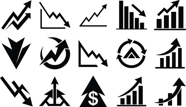 Business growth charts and financial analysis icon