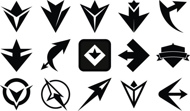 Modern arrow icons set for web design and app UI