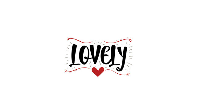 Lovely hand lettering typography with heart decorative quote vector