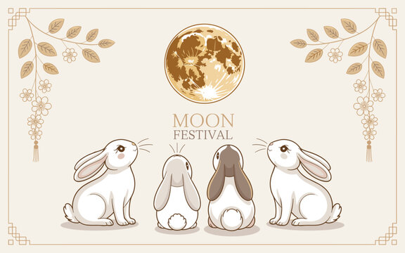 Rabbits gather for Moon Festival celebration with lunar globe