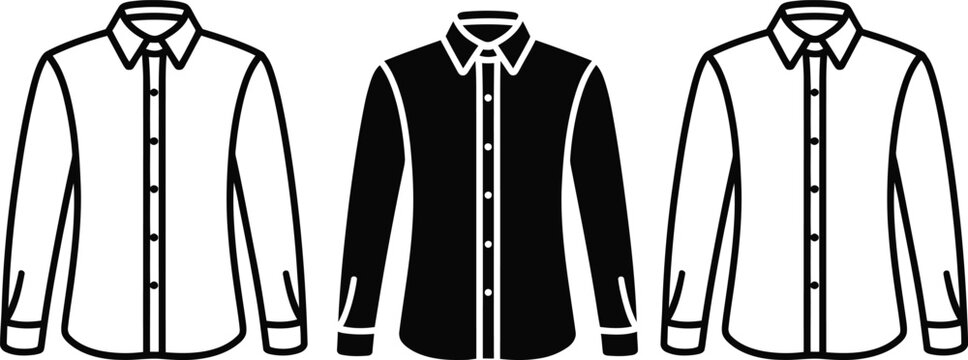 Three men dress shirts different styles front view