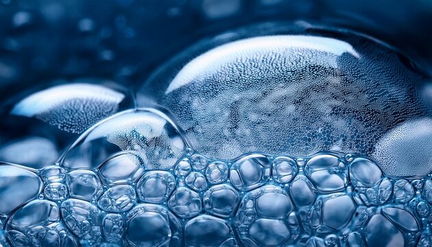 mousse de savon en macrophotographie bulles de taille variable connectees entre elles