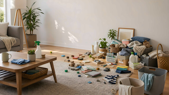 Living Room Clutter Hotspot for Spring Cleaning