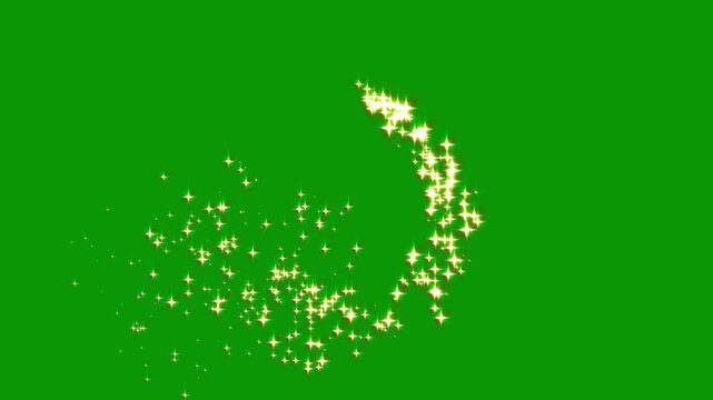 Abstract magic glitter animation center glow,star line on a green screen background. glitter line sparkle, shining twinkle, sparkling stars, star trail, magic dust.4k